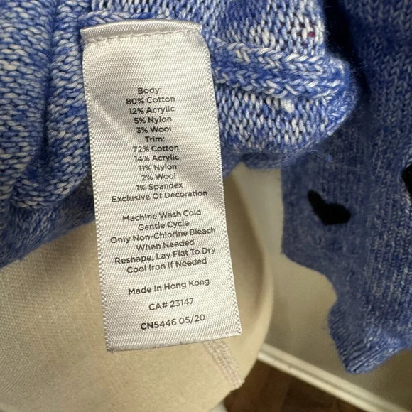 Women's Talbots Embroidered Heart Crewneck 3/4 Sleeve Sweater. Size Small - Picture 4 of 8